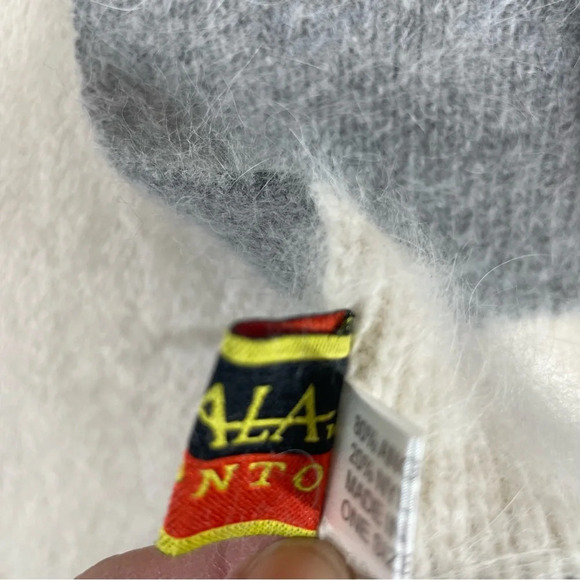 Scala pronto angora wool striped scarf with roses - Picture 6 of 8